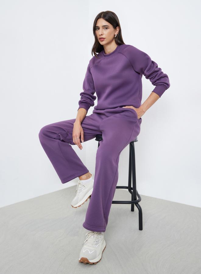 Styli Purple Regular Fit Sweatshirt and Joggers Co-ords - Image 1