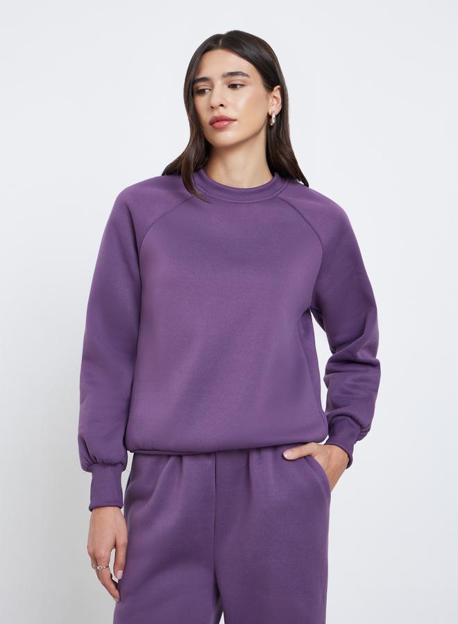 Styli Purple Regular Fit Sweatshirt and Joggers Co-ords - Image 3