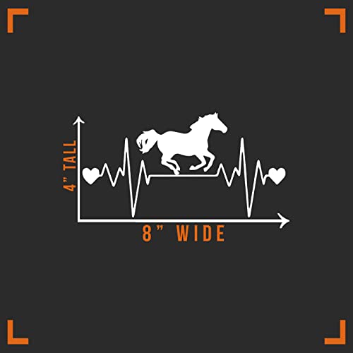 Vool Horse Running Heartbeat Decal Vinyl Sticker Auto Car Truck Wall Laptop | White | 8" x 4" - Image 5