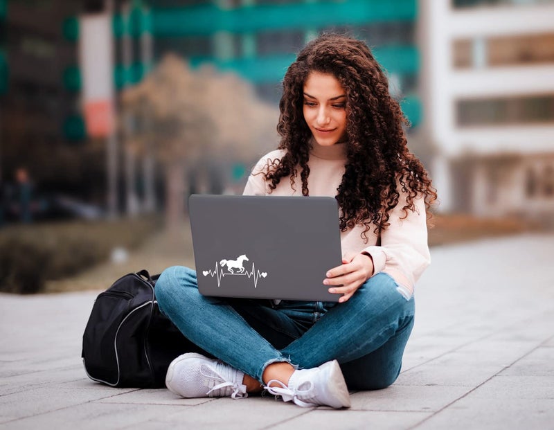 Vool Horse Running Heartbeat Decal Vinyl Sticker Auto Car Truck Wall Laptop | White | 8" x 4" - Image 4