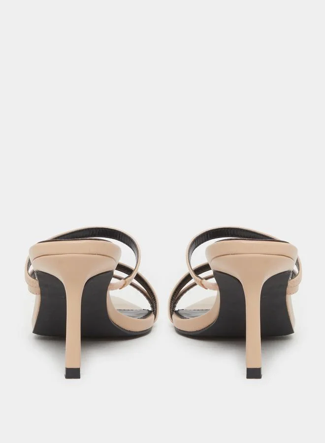 RAID Raid Beige Strappy High Heel Sandals