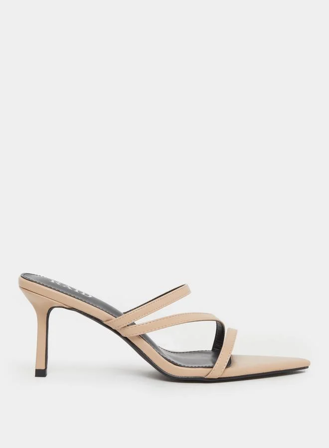 RAID Raid Beige Strappy High Heel Sandals