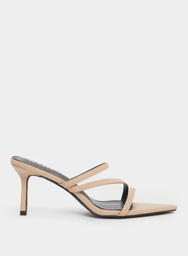 ريد صنادل بكعب عالٍ بحزام بيج من رائد - Image 1