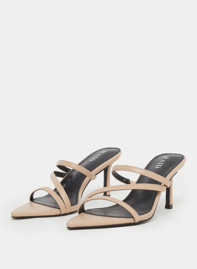RAID Raid Beige Strappy High Heel Sandals