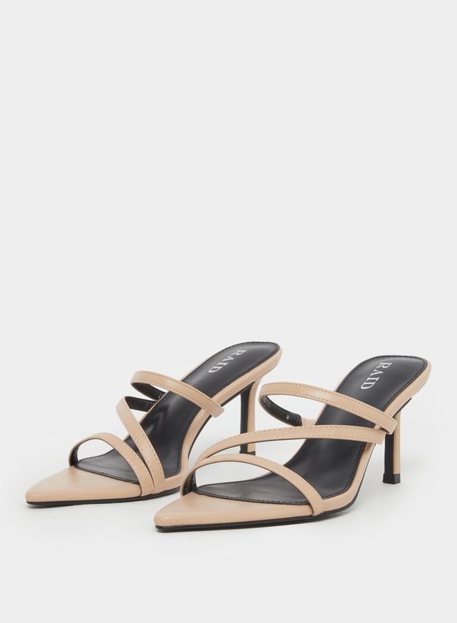 ريد صنادل بكعب عالٍ بحزام بيج من رائد - Image 2