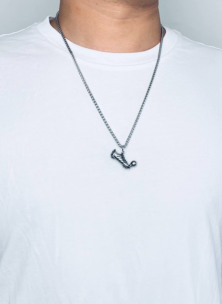 Stainless Steel Soccer Shoe with Ball Pendant Necklace Sports Fan Jewelry  - Image 4