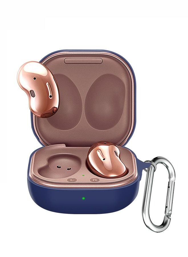 CATANES Galaxy Buds Live (2020) / Galaxy Buds 2 (2021) / Galaxy Buds Pro (2021) Protective Silicone Case Shockproof Ultra Slim Skin with Keychain Carabiner Blue - Image 1