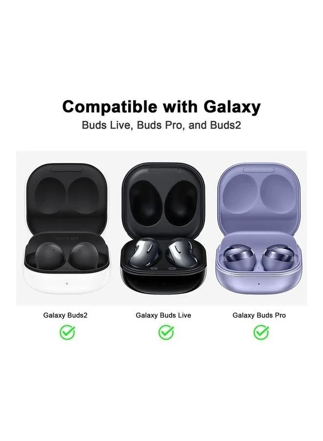 CATANES Galaxy Buds Live (2020) / Galaxy Buds 2 (2021) / Galaxy Buds Pro (2021) Protective Silicone Case Shockproof Ultra Slim Skin with Keychain Carabiner Blue - Image 4