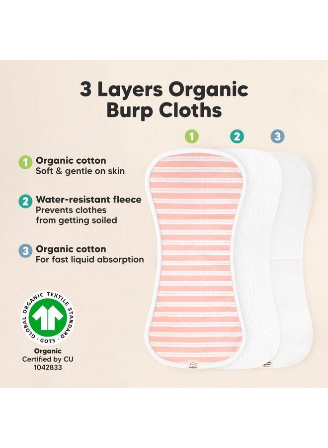 KeaBabies Organic Burp Cloths for Baby Boys and Girls - 5-Pack Super Absorbent Burping Cloth, Burp Clothes, Soft & Plush, Newborn Milk Spit Up Rags, Burpy Cloth Bib for Unisex, Burping Rags (Sweet Charm)  - Image 4