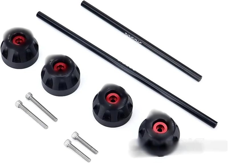 Yamaha MT07 Tracer 7 700 GT Motorcycle Front Rear Wheel Axle Crash Protectors Red - Image 3