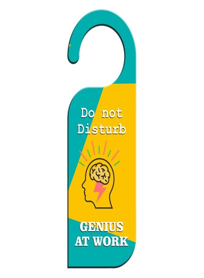 ASHVAH Genius at Work Door Hanger/DND Sign, Do not Disturb Door Knob Hanger/Door Tag for Bedroom, Couple, Studyroom, Home, Office, Meeting, Sleeping D-005 - Image 1