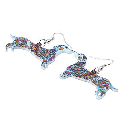 Bonsny Drop Dachshund Dog Earrings Funny Design Six Color Lovely Gift For Women Jewelry (Blue) - Image 2