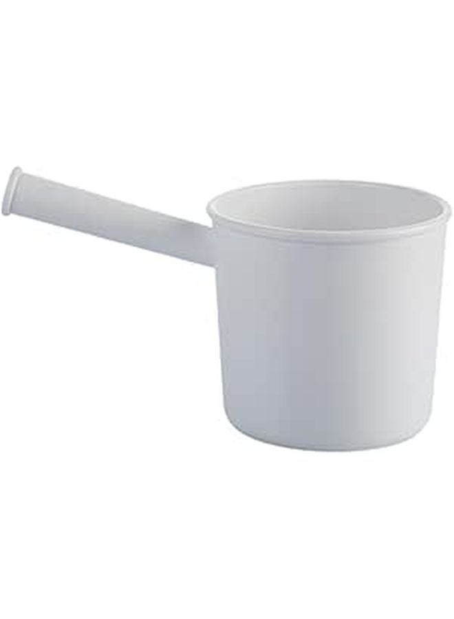 White Plastic Long Handle Water Ladle Kitchen Scoop for Cooking and Bath - Image 1