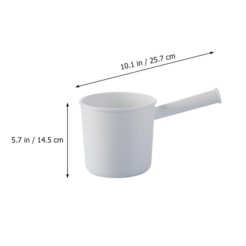 White Plastic Long Handle Water Ladle Kitchen Scoop for Cooking and Bath - Image 3