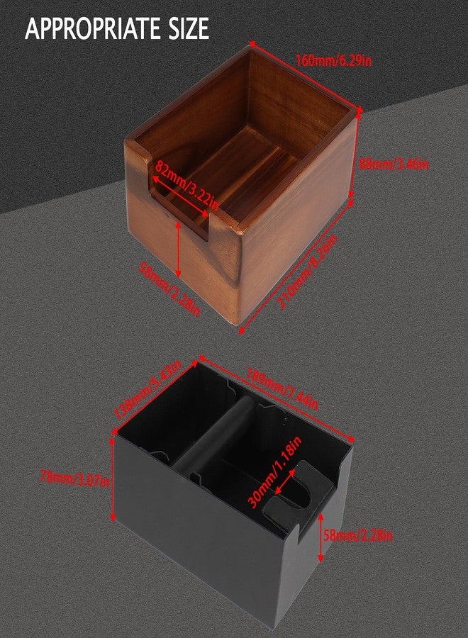 DIBTSA Espresso Knock Box with Tamping Station,Coffee Grounds Pucks Knock Box and portafilter tamper stand,with Removable Rubber Knock Bar and Non-Slip Base - Image 2