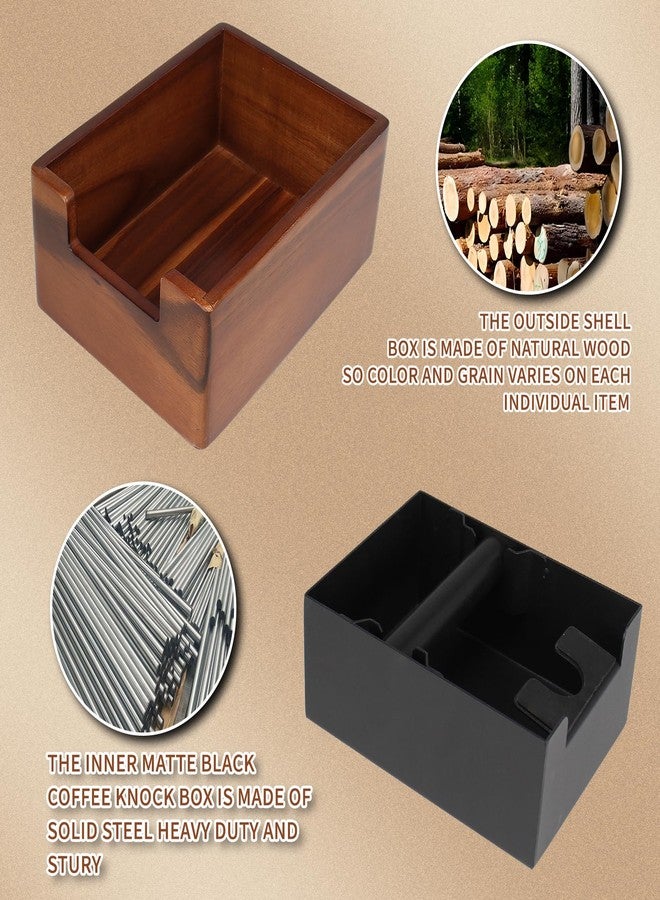 DIBTSA Espresso Knock Box with Tamping Station,Coffee Grounds Pucks Knock Box and portafilter tamper stand,with Removable Rubber Knock Bar and Non-Slip Base - Image 5