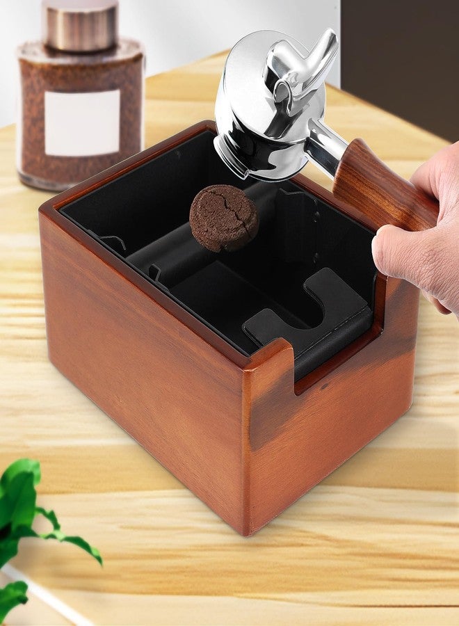 DIBTSA Espresso Knock Box with Tamping Station,Coffee Grounds Pucks Knock Box and portafilter tamper stand,with Removable Rubber Knock Bar and Non-Slip Base - Image 3