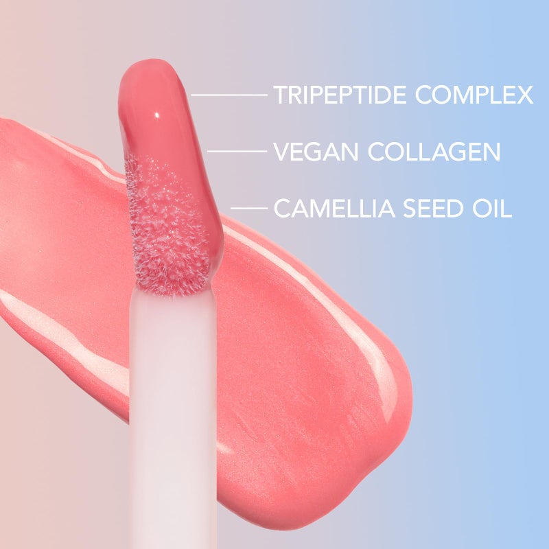 Sacheu Lip Elixir Nourishing and Hydrating Lipgloss - Moisturizing Plumping Lip Gloss Enriched with Collagen, Non-Sticky Lip Color Smooth High-Shine Finish, Vegan & Cruelty-Free, Bunny Tongue (Pink) - Image 5