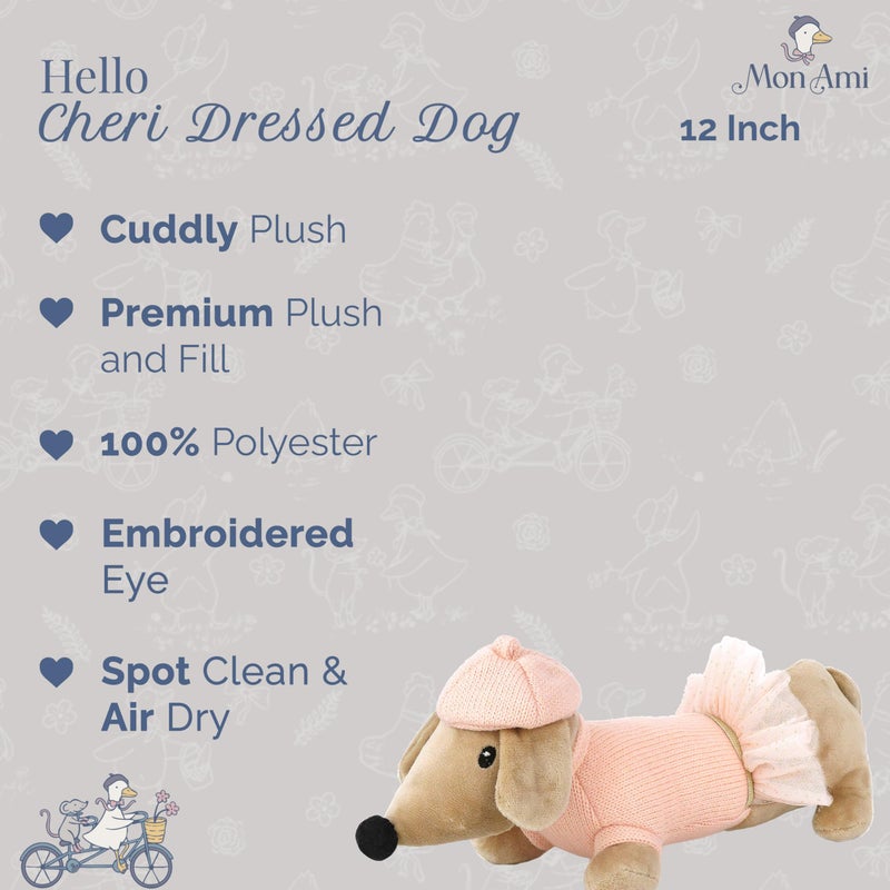 MON AMI Mon Cheri Dressed Dog Stuffed Animal â€“ 12â€, Soft & Cuddly Plush Animal, Use as Toy or Room Decor, Great Gift for Kids of All Ages - Image 2