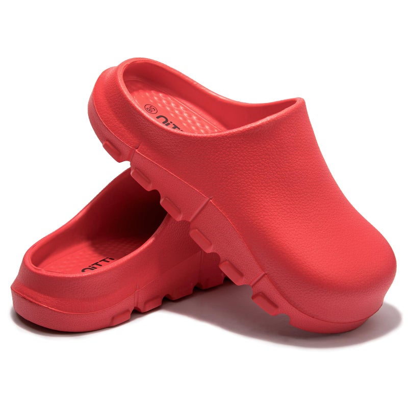 NITTI Women's Arch Support EVA Garden Shoes for Women - Comfort Waterproof Slip-on Outdoor Beach Mules Sandal Ladies Classic Closed Toe Clogs (Red,US 9-10) - Image 3