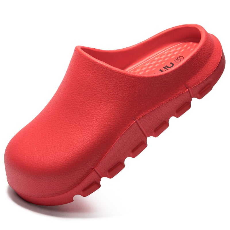 NITTI Women's Arch Support EVA Garden Shoes for Women - Comfort Waterproof Slip-on Outdoor Beach Mules Sandal Ladies Classic Closed Toe Clogs (Red,US 9-10) - Image 1