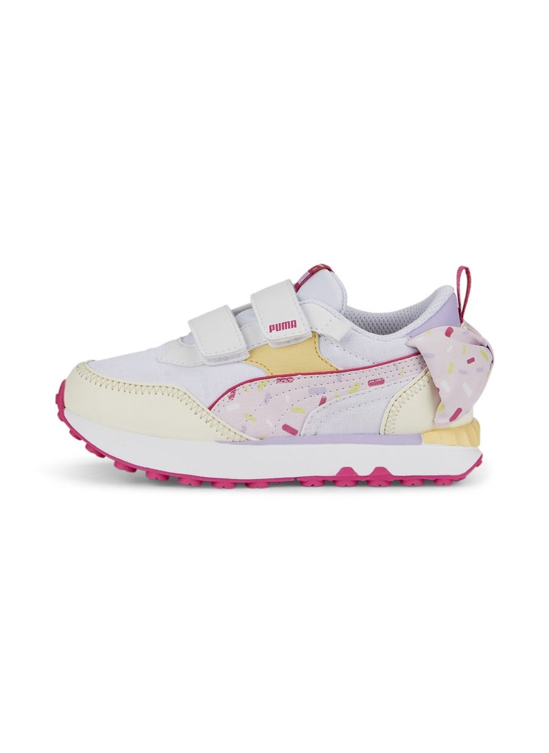 PUMA Rider FV BOW Crush V Kids Unisex Pink White Sneakers - Image 1