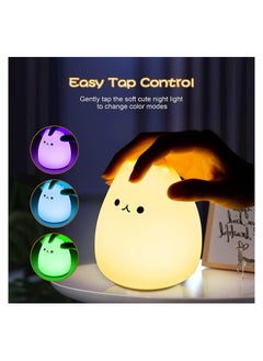 NNEWVANTE LED Cat Night Light, Battery Powered Silicone Cute Cat Nursery Lights with Warm White and 7-Color Breathing Modes for Kids Baby Children (Mini Celebrity Cat)  - Image 5