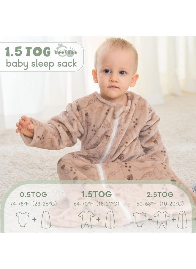 Yoofoss Long Sleeve Fleece Baby Sleep Sack 6-12 Months, 2 Pack TOG 1.5 Baby Wearable Blanket with 2-Way Zipper, Toddler Sleeping Sack, Soft Warm - pzsku/ZCA646D3A72ACA9E576E0Z/45/_/1737031114/bee0de78-38bf-4f05-9fc1-7ffae6e0ce50