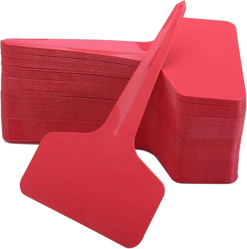 Mihey 100 Pcs T-Type Plant Labels with a Gel Pen, Waterproof Nursery Plant Tags Plastic Garden Markers, Red, 6 x 10cm - Image 3