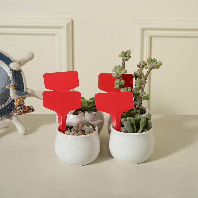 Mihey 100 Pcs T-Type Plant Labels with a Gel Pen, Waterproof Nursery Plant Tags Plastic Garden Markers, Red, 6 x 10cm - Image 5