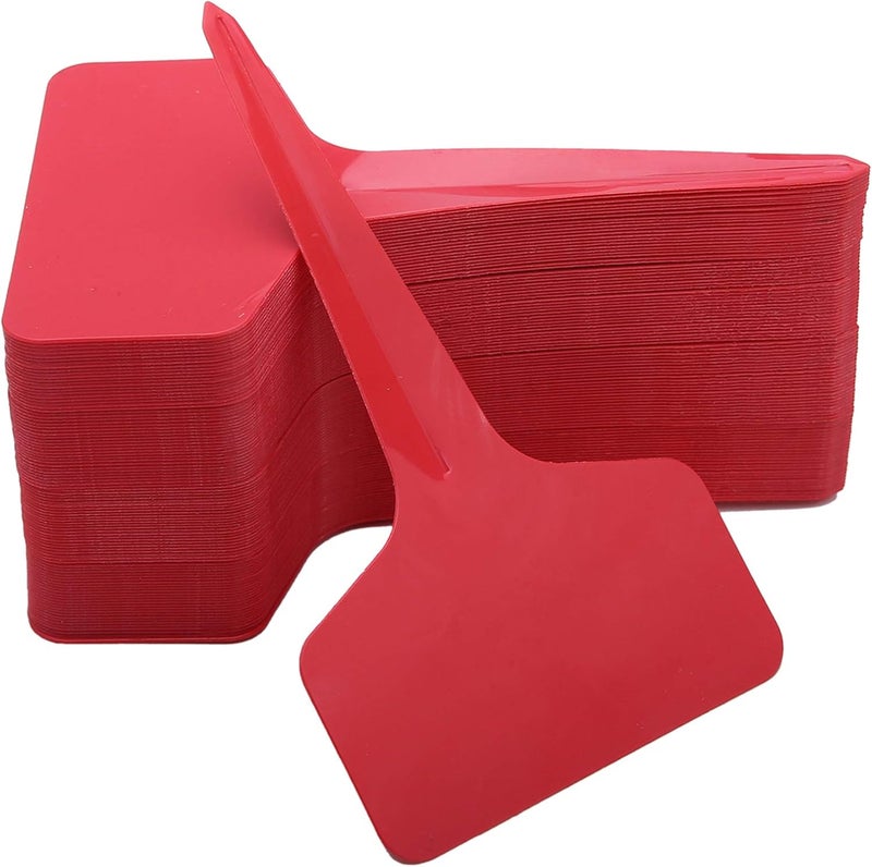 Mihey 100 Pcs T-Type Plant Labels with a Gel Pen, Waterproof Nursery Plant Tags Plastic Garden Markers, Red, 6 x 10cm - Image 4