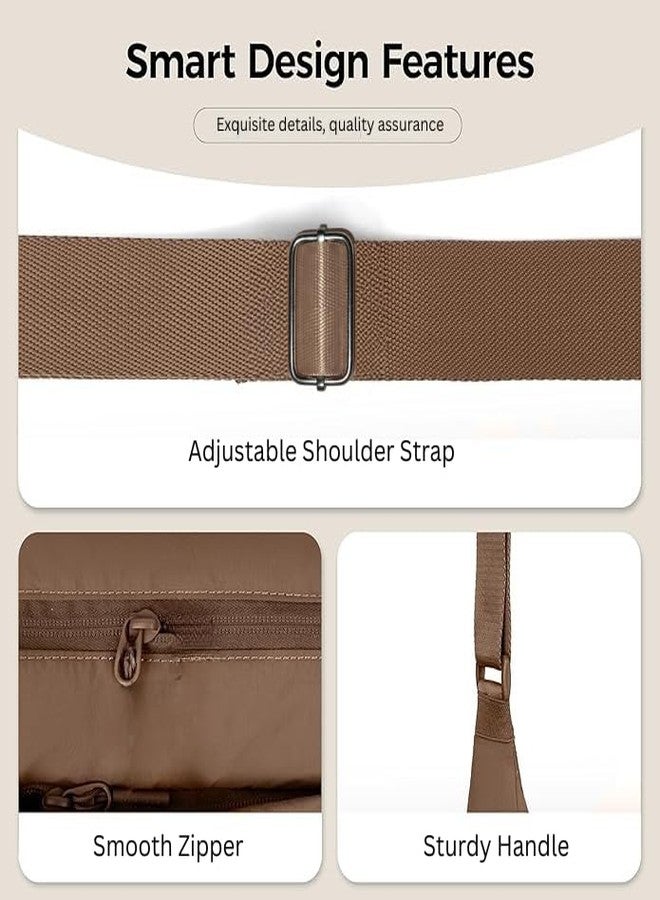 Prplet Sling Bag for Woman and Men - Stylish Nylon Crossbody Shoulder Bag with Adjustable Strap for Travel, Work & Shopping (Brown) - Image 5