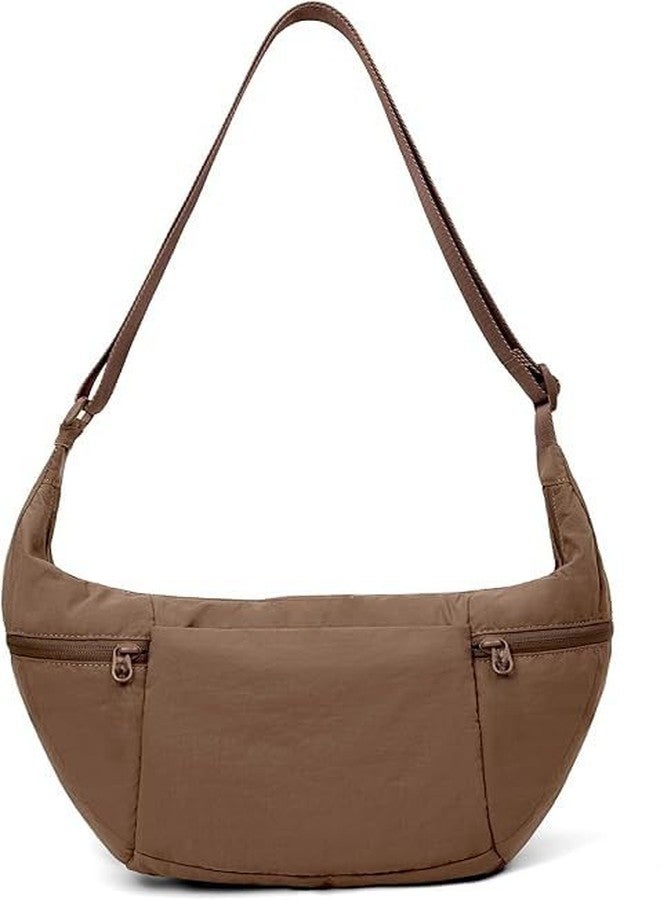 Prplet Sling Bag for Woman and Men - Stylish Nylon Crossbody Shoulder Bag with Adjustable Strap for Travel, Work & Shopping (Brown) - Image 1