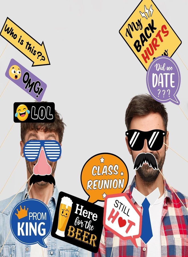 FOZEE Class Reunion Photo Booth Props - High School Reunion Party Decorations - School Welcome Back Party Decor - 20Pcs - Image 4