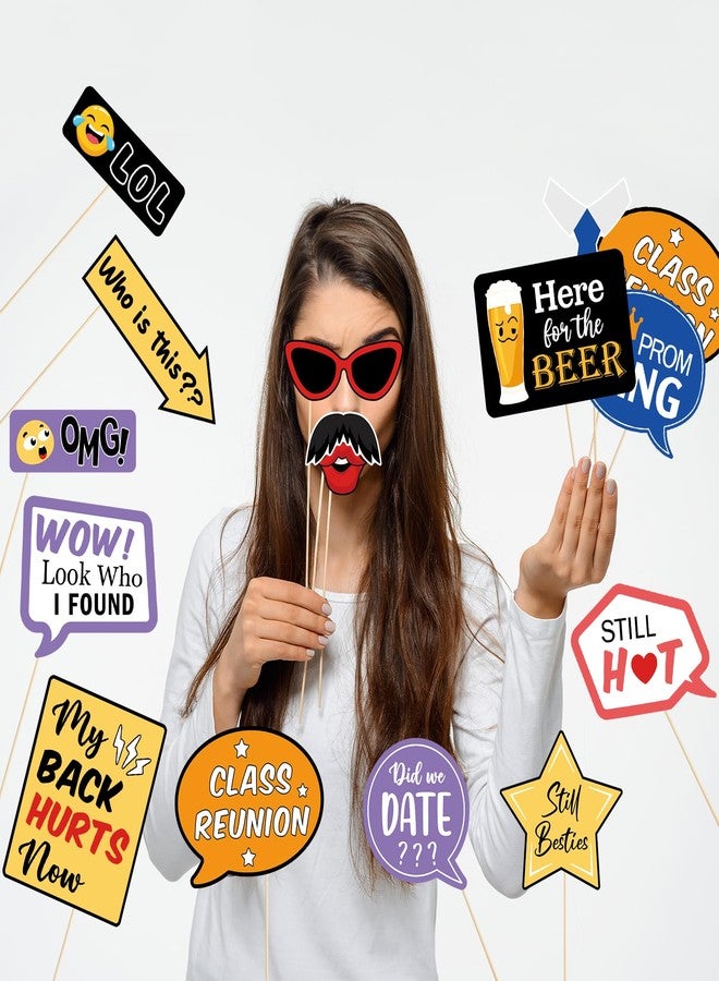 FOZEE Class Reunion Photo Booth Props - High School Reunion Party Decorations - School Welcome Back Party Decor - 20Pcs - Image 5