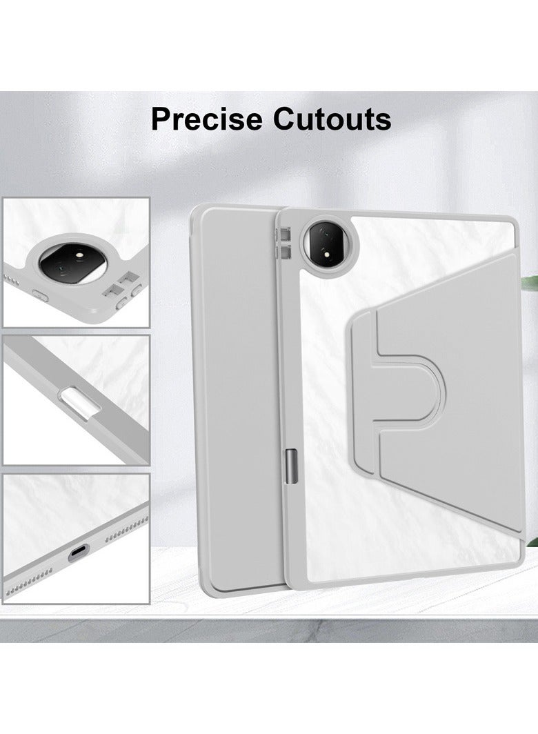 عام واضح عودة حالة متوافق مع الشرف ماجيك باد 2 12.3 بوصة (2024) ، 360 درجة قطب حامل الوجه الذكية غطاء السيارات النوم/ويك حالة ل الشرف ماجيك الوسادة 2 اللوحي - Image 3