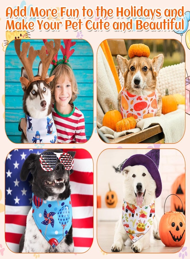 Reginary 72 Packs Holiday Dogs Bandanas Bulk Patriotic Halloween Thanksgiving Christmas New Year Birthday Summer Scarf Bibs Easter St. Patrick's Day Pets Bibs Adjustable Dog Bandana for Pet Costume - Image 5