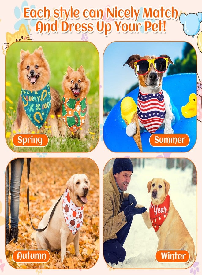 Reginary 72 Packs Holiday Dogs Bandanas Bulk Patriotic Halloween Thanksgiving Christmas New Year Birthday Summer Scarf Bibs Easter St. Patrick's Day Pets Bibs Adjustable Dog Bandana for Pet Costume - Image 4