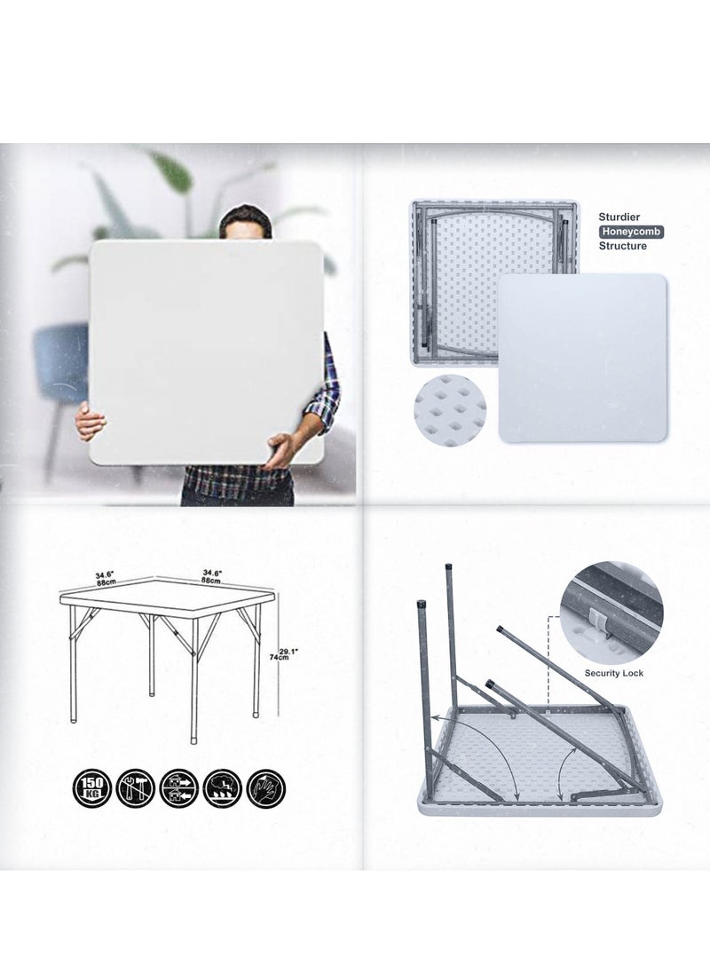 SunBoat Commerce - Square Folding Table | HDPE Granite Series - Image 1