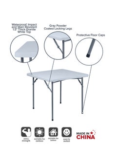 SunBoat Commerce Square Folding Table | HDPE Granite Series  - Image 2