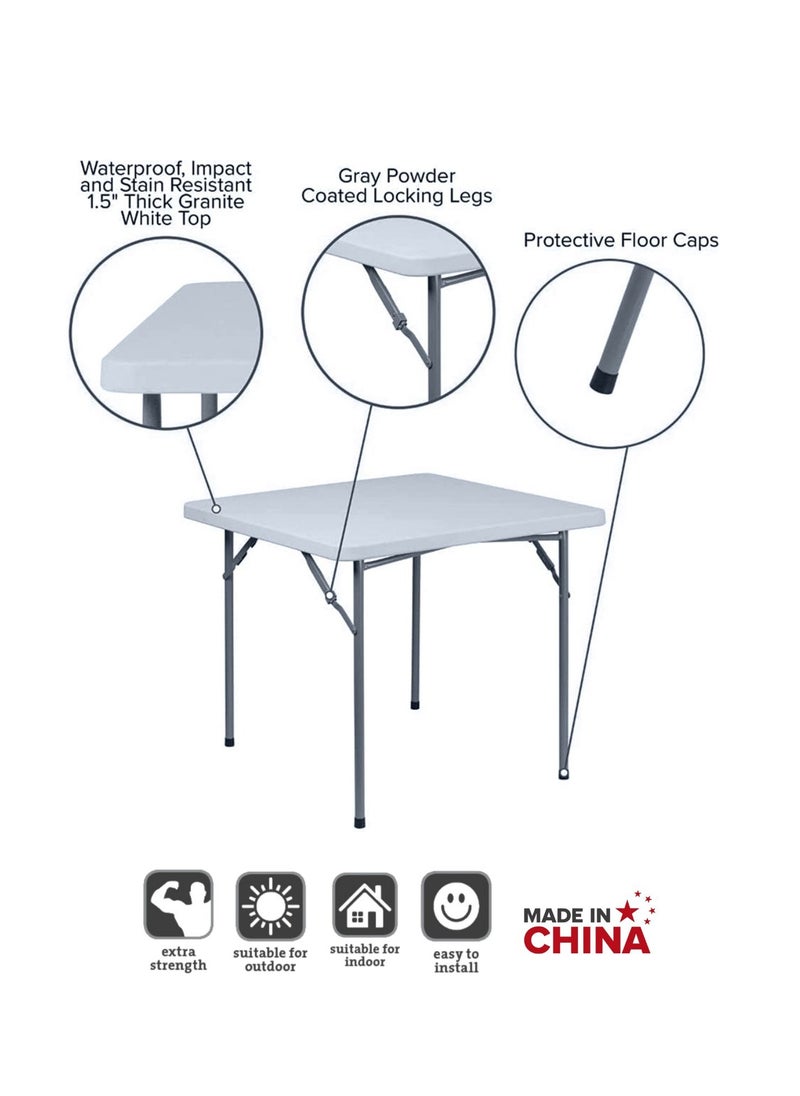 SunBoat Commerce - Square Folding Table | HDPE Granite Series - Image 1