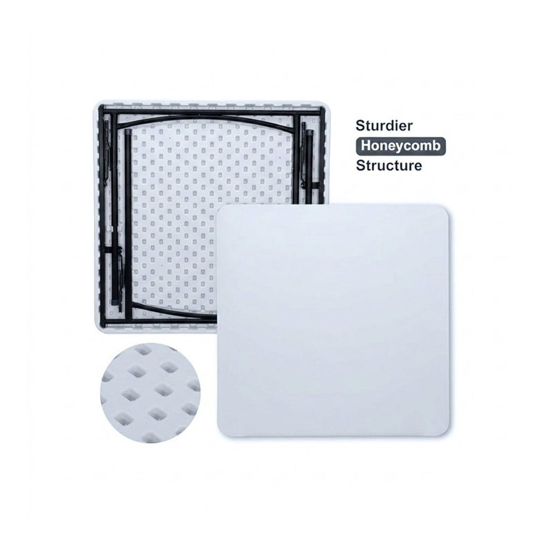 صن بوت كوميرس طاولة مربعة قابلة للطي (88×88 سم) - مصنوعة من البولي إيثيلين عالي الكثافة المتين - طاولة محمولة للاستخدام الداخلي والخارجي، مثالية للنزهات وتناول الطعام والمناسبات - Image 2