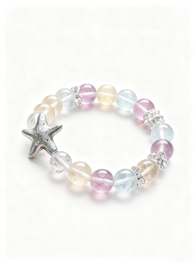 تشوميل سوار فاخر مُصمم حسب الطلب، مُستوحى من المحيط، مُرصّع بنجمة بحر | مرصع بكريستالات فاخرة بألوان الباستيل | مجوهرات نسائية فاخرة، مثالية للارتداء اليومي الأنيق والهدايا الراقية - Image 1