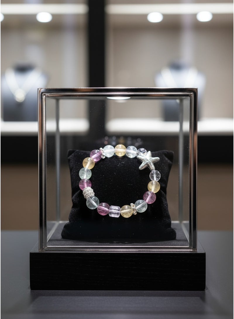 تشوميل سوار فاخر مُصمم حسب الطلب، مُستوحى من المحيط، مُرصّع بنجمة بحر | مرصع بكريستالات فاخرة بألوان الباستيل | مجوهرات نسائية فاخرة، مثالية للارتداء اليومي الأنيق والهدايا الراقية - Image 3