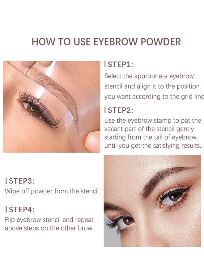 Generic 3-in-1 Professional Makeup Gift Set, For Modify The Hairline, Face Shadows, Draw 10 Kinds of Eyebrow Shapes with The Help of Reusable Eyebrow Stencils(Natural Brown)  - Image 3