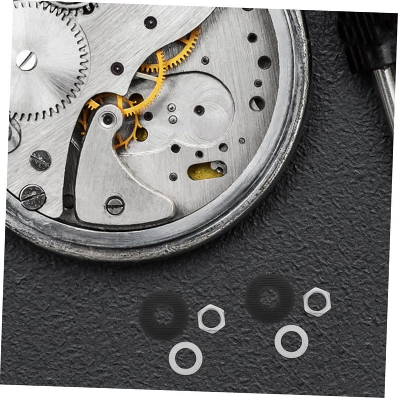 SHINEOFI 20sets Clock Repair Accessories Quartz Clock Replacement Parts with Nuts Washers and Rubber Rings for DIY Assembly and Maintenance Gold Silver - Image 4