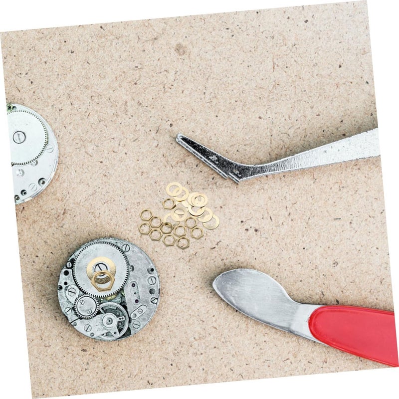 SHINEOFI 20sets Clock Repair Accessories Quartz Clock Replacement Parts with Nuts Washers and Rubber Rings for DIY Assembly and Maintenance Gold Silver - Image 5