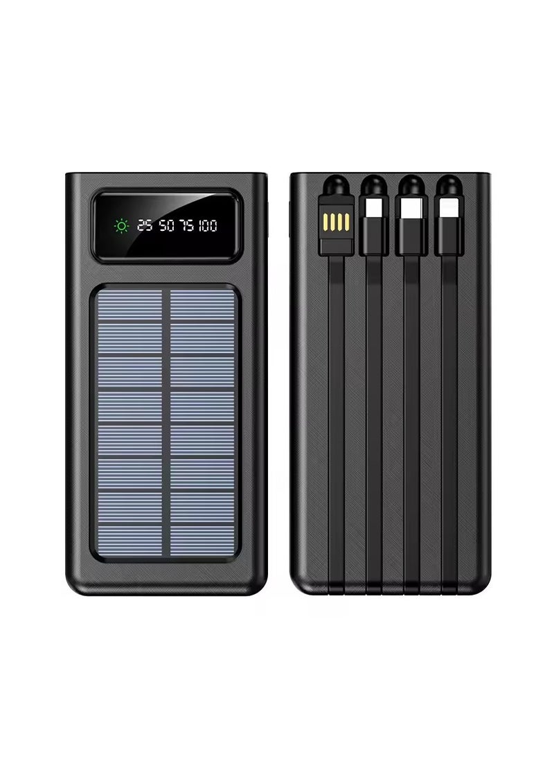 راكسوم بنك طاقة يعمل بالطاقة الشمسية بسعة 3000 مللي أمبير/ساعة مع 4 أسلاك توصيل متوافق مع أجهزة iPhone وAndroid - Image 1