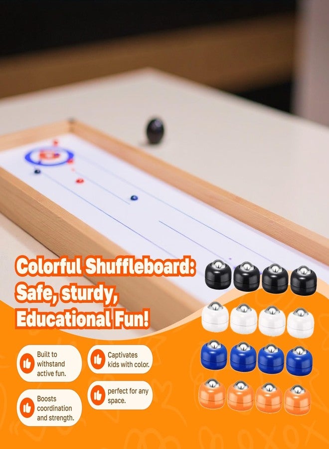 Aosekaa 16Pcs Mini Shuffleboard Pucks Shuffleboard Rollers Set 25mm Tabletop Sliding Pucks Shuffleboard Table Pucks for Kids Adults - Image 3