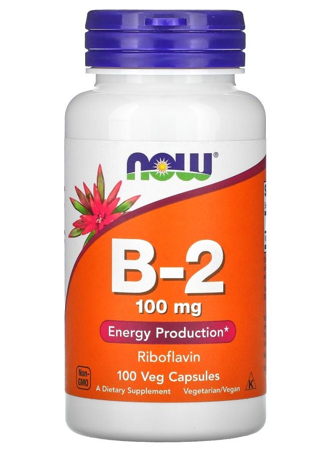 now B-2 100 mg 100 Veg Capsules